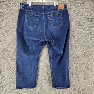 Levis Jeans Womens 20 Blue 501 Stretch Hi Rise Button Fly Cropped